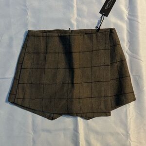 Plaid Brown Skirt by Priceless